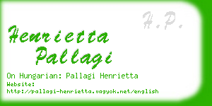 henrietta pallagi business card